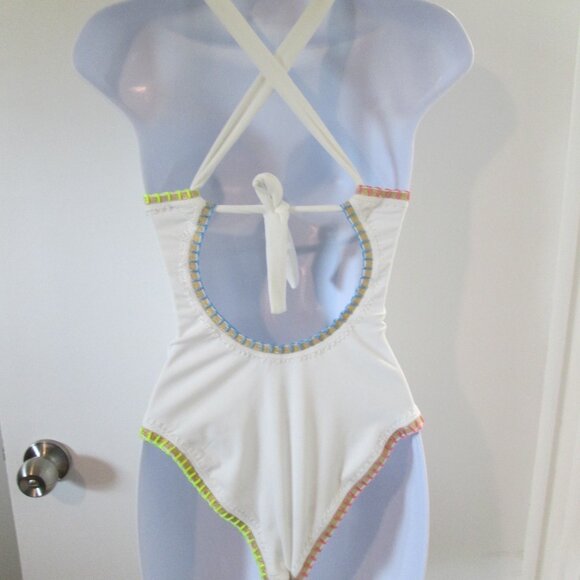 PQ Swim Crochet-Trim One-Piece Swimsuit Sz S - Picture 11 of 13